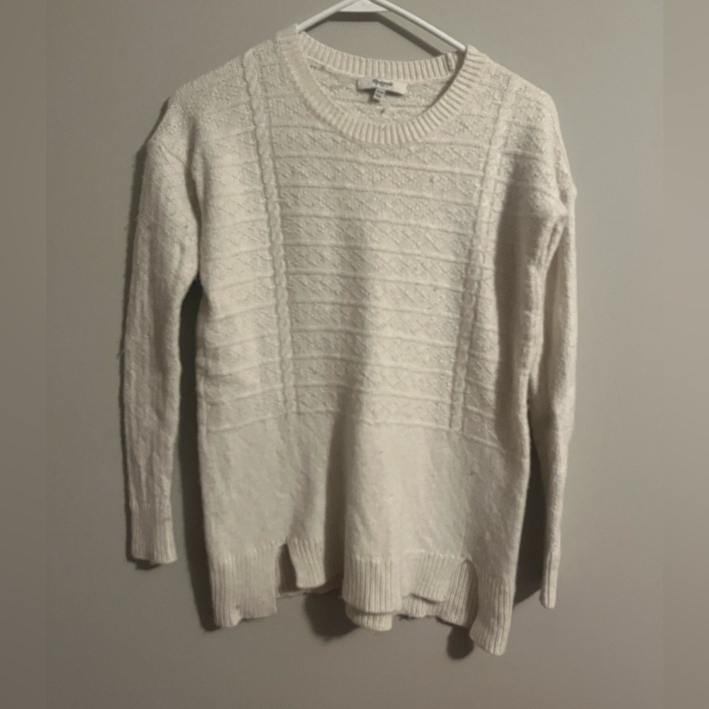 Madewell White Cozy Knit Sweater Size Extra Extra Small